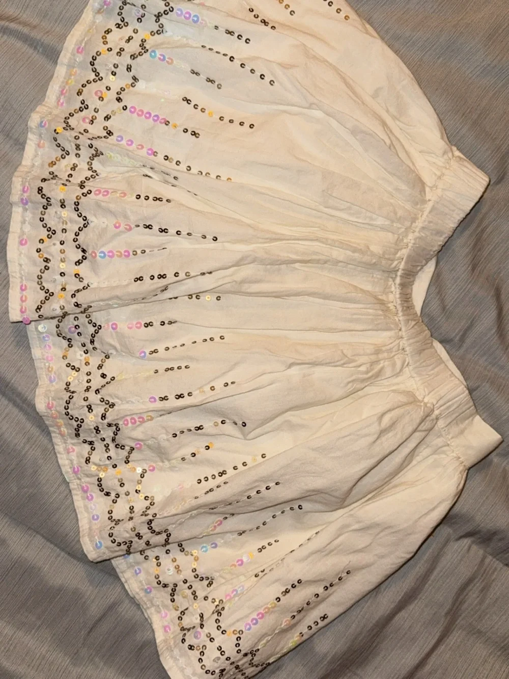 GAP Cream Sequin-Trim Girls' Skirt